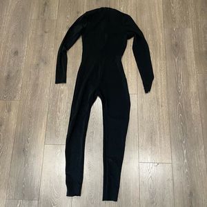 NWT Skims All-In-One Shine Mock Neck Long Sleeve Onzie Onyx Size M